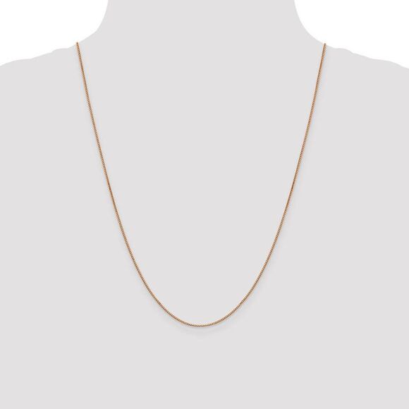 0.9mm, 14k Rose Gold, Box Chain Necklace, 24 Inch - Picture 2 of 8